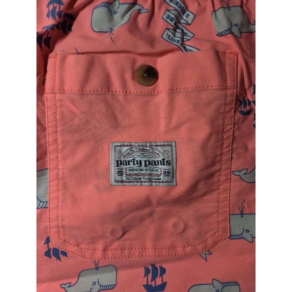 Party Pants "Moby Says: 'Dont Be A Dick" Swim Board Shorts Pockets Peach M NWT - Picture 4 of 11